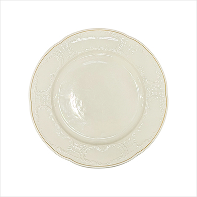 Teller flach 24,5 cm creme mit Goldrand _Salzburg__top